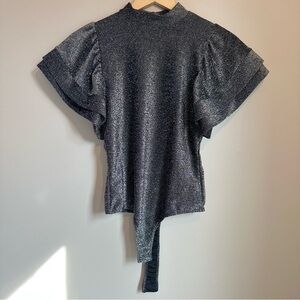 New York & Company Shimmering Black Blouse